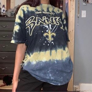 Vintage Black and Gold Tye Dye Saints T-Shirt